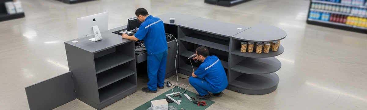 Supermarket Checkout Counter Installation