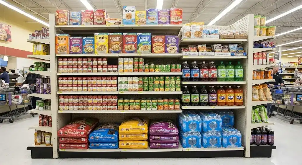 High-profile-84-inch-gondola-shelving-unit-showing-heavy-weight-capacity