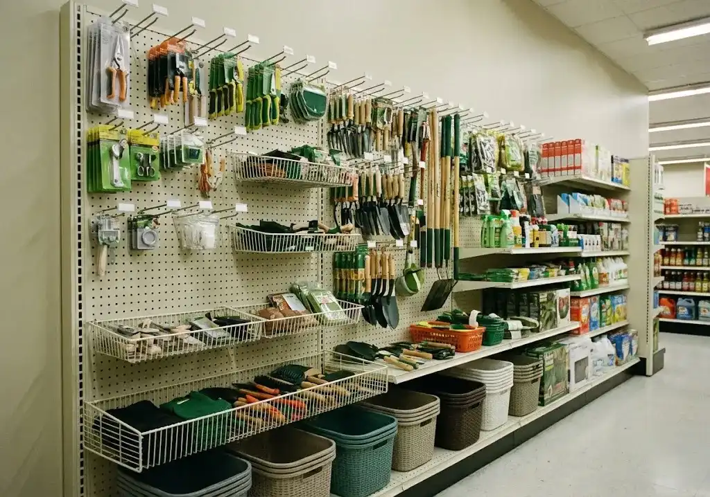 Single Sided Pegboard Wall Shelving