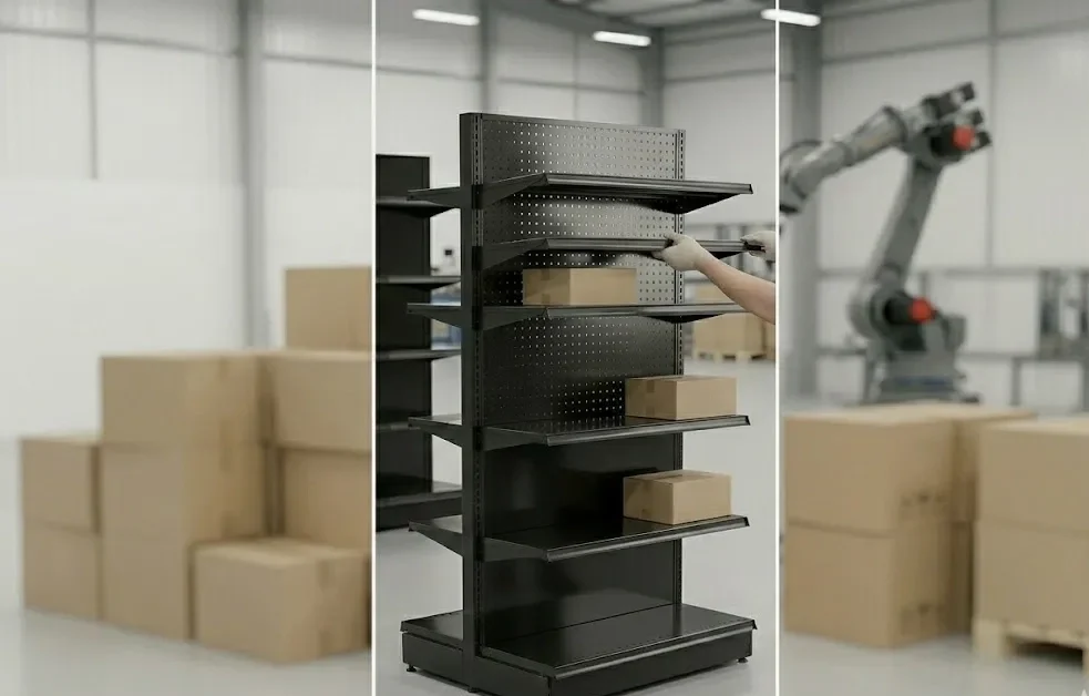 Black Supermarket Shelf Assembly()