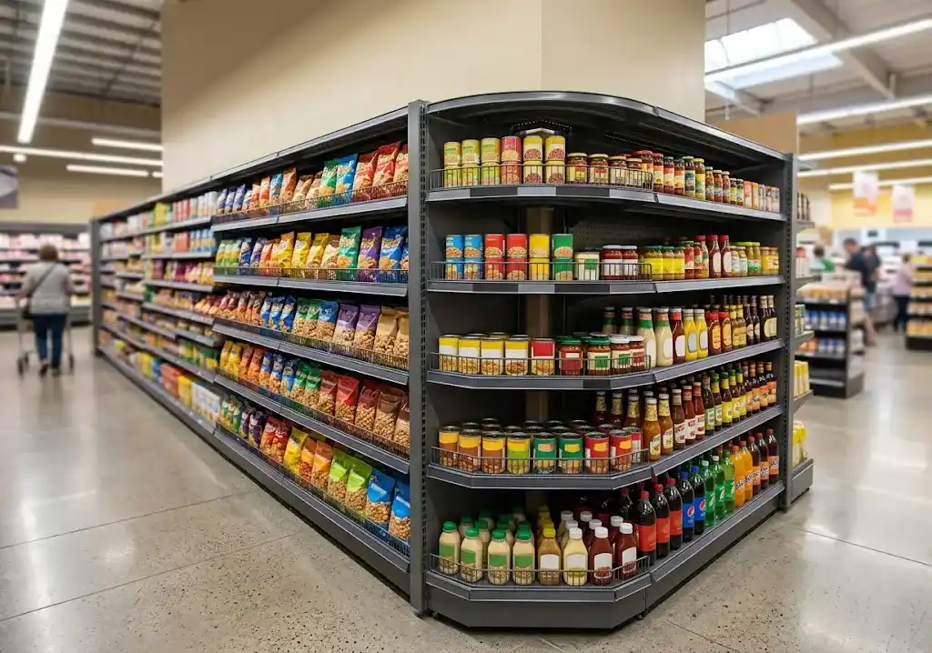 Custom Corner Gondola Shelving