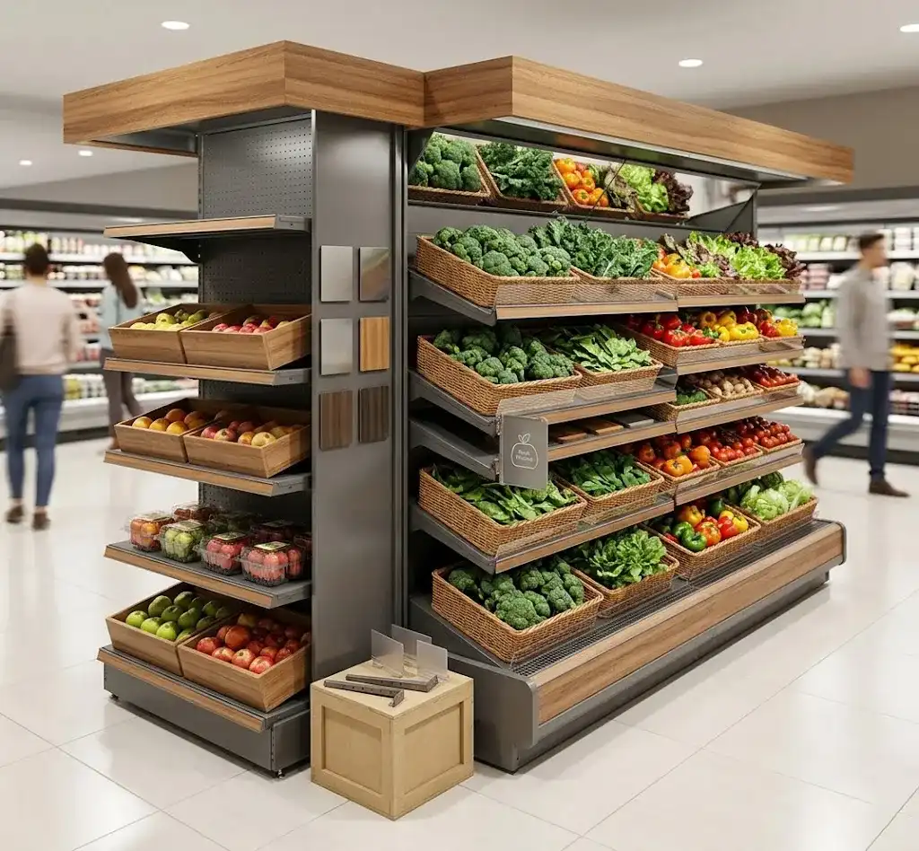Custom Produce Gondola Shelving