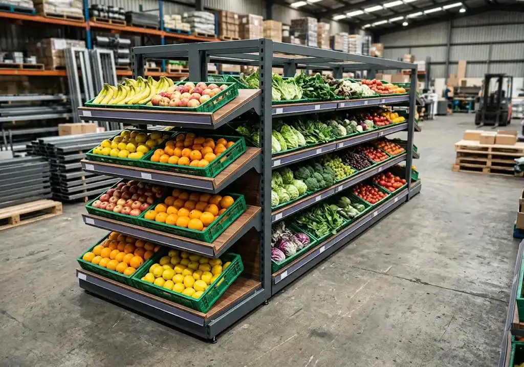Double Sided Produce Gondola Shelving