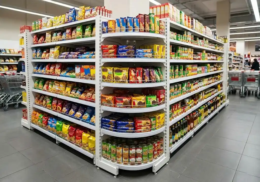 Inside Corner Gondola Shelving