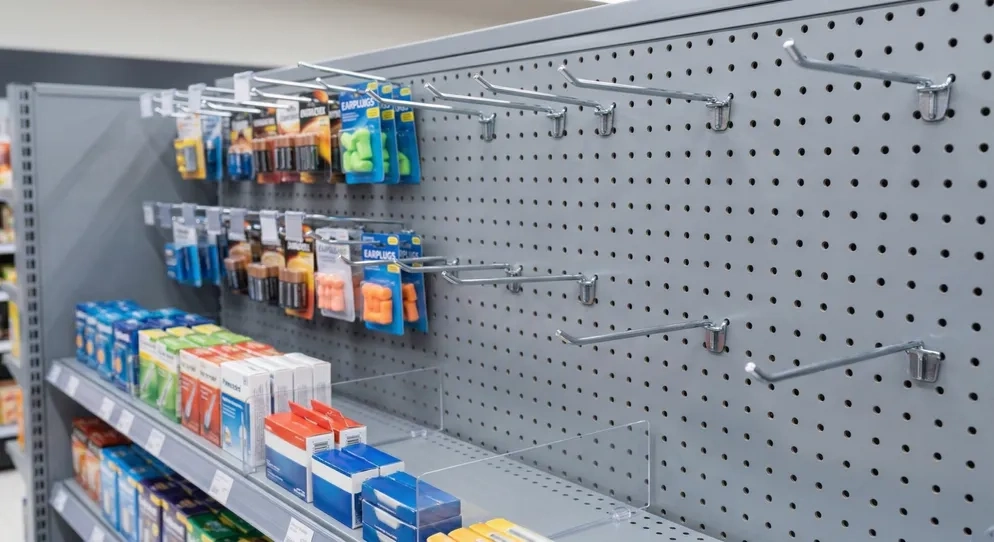 Pegboard back panels with hooks