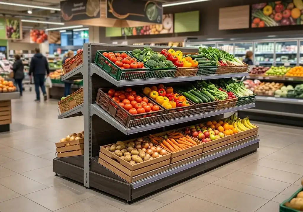 Slanted Shelf Produce Gondola Shelving